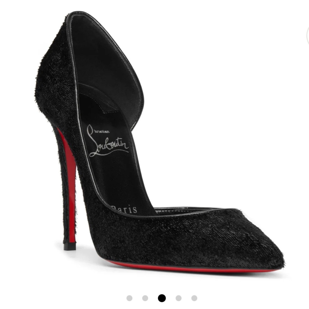 Christian Louboutin Iriza Black Vel Papillon Half d'Orsay Pump size 37 - Picture 5 of 17